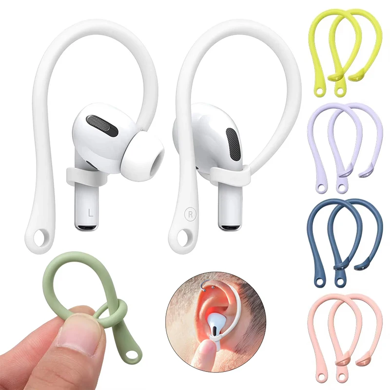 1 paar Silikon Anti-verloren Ohr Haken Für Apple AirPods 1 2 3 4 Pro Sport Anti-drop Ohr Haken drahtlose Bluetooth Kopfhörer Zubehör