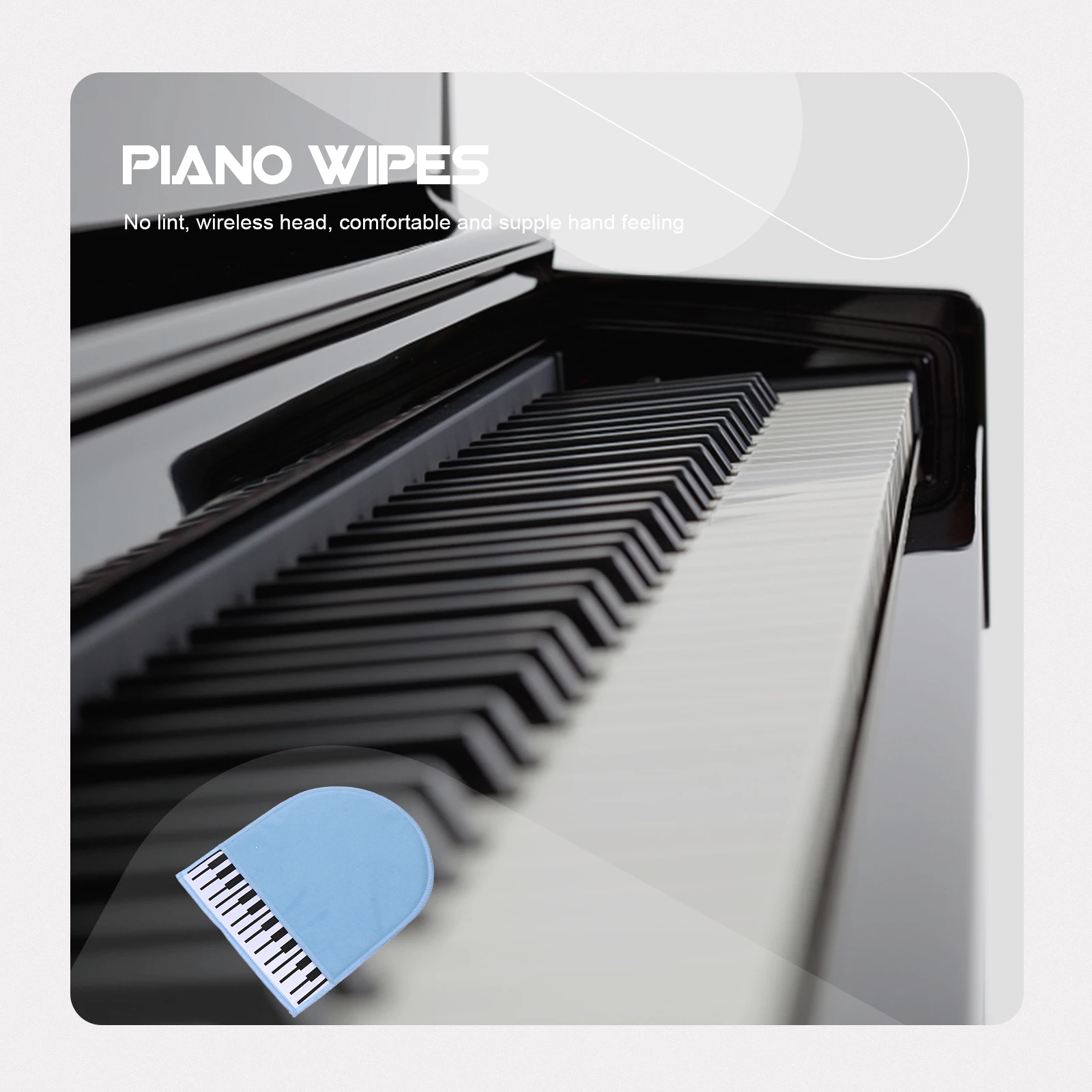 

1pc Piano Cleaning Cloth Sky-Blue Supple Cleaning Cloth Glove For Keyboard Instruments Durable Water Absorption Dust Removal