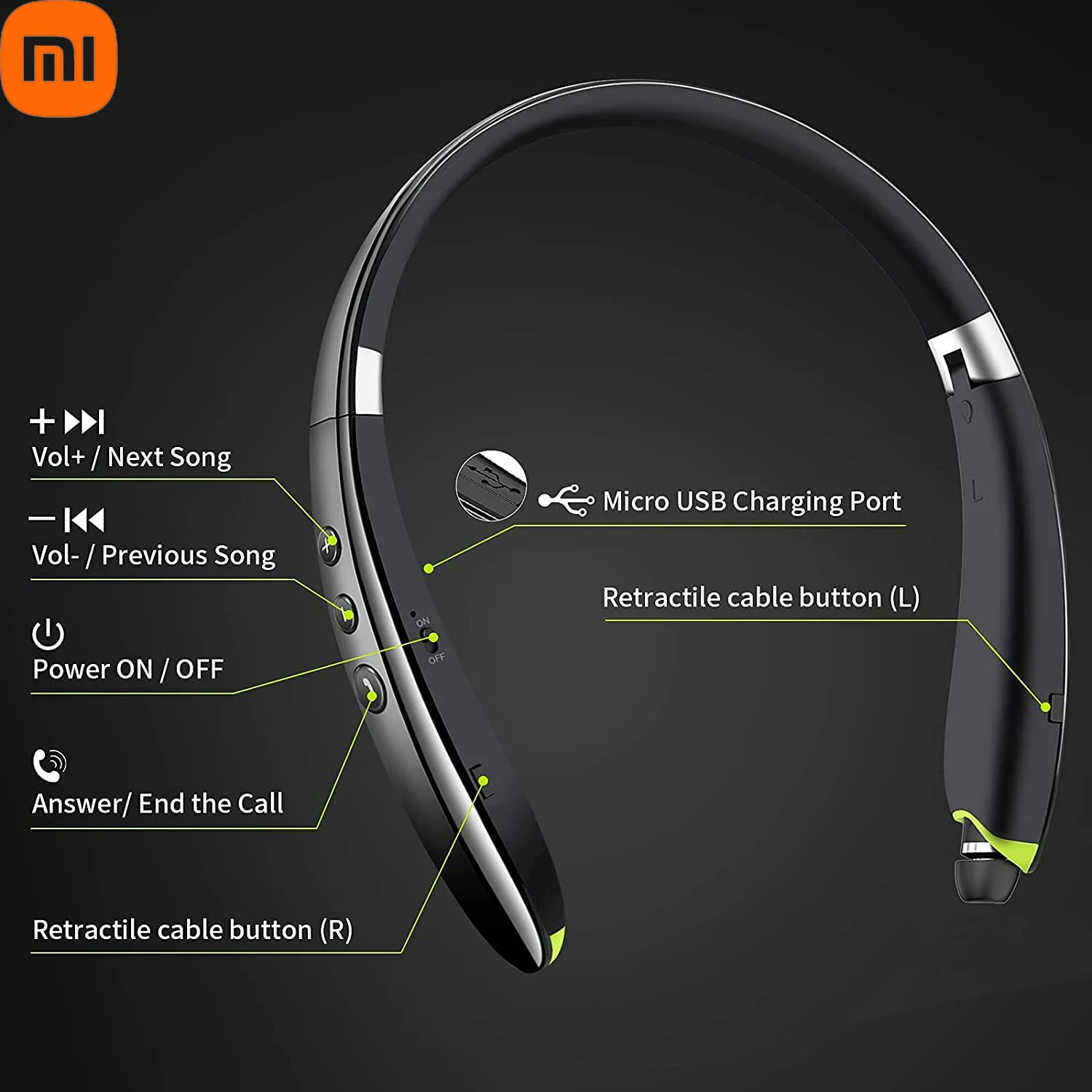 Xiaomi SX-991 Sans Fil Bluetooth Casque Président kband Pliable Écouteurs Rétractables Antibruit Hifi Stéréo Écouteurs