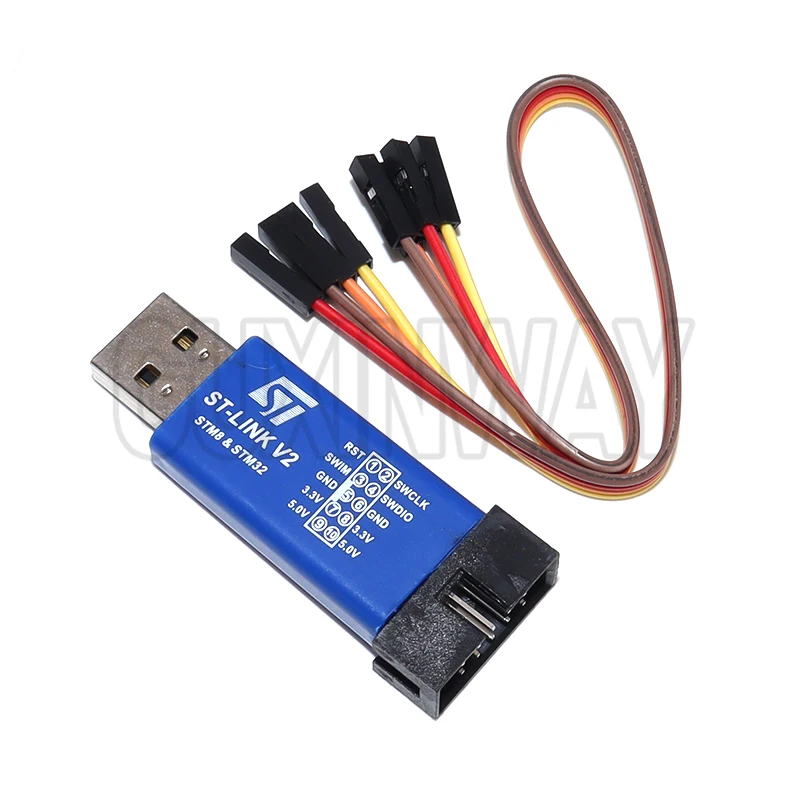 1Set ST LINK Stlink ST-Link V2 Mini STM8 STM32 محاكي تنزيل مبرمج البرمجة مع غطاء دوبونت كابل ST Link V2