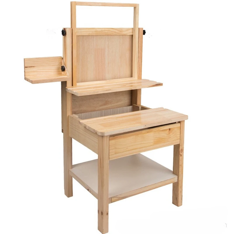 

Lifting integrated solid wood painting table multi-functional drawer sketch table still life table studio art teaching aids