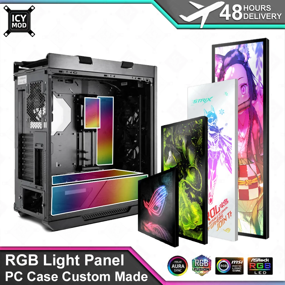 RGB Lighting Panel Custom Made A-RGB Colorful Panel AURA SYNC Water Cooler MOD For PC Case VGA Backplate Side Panel Symphony