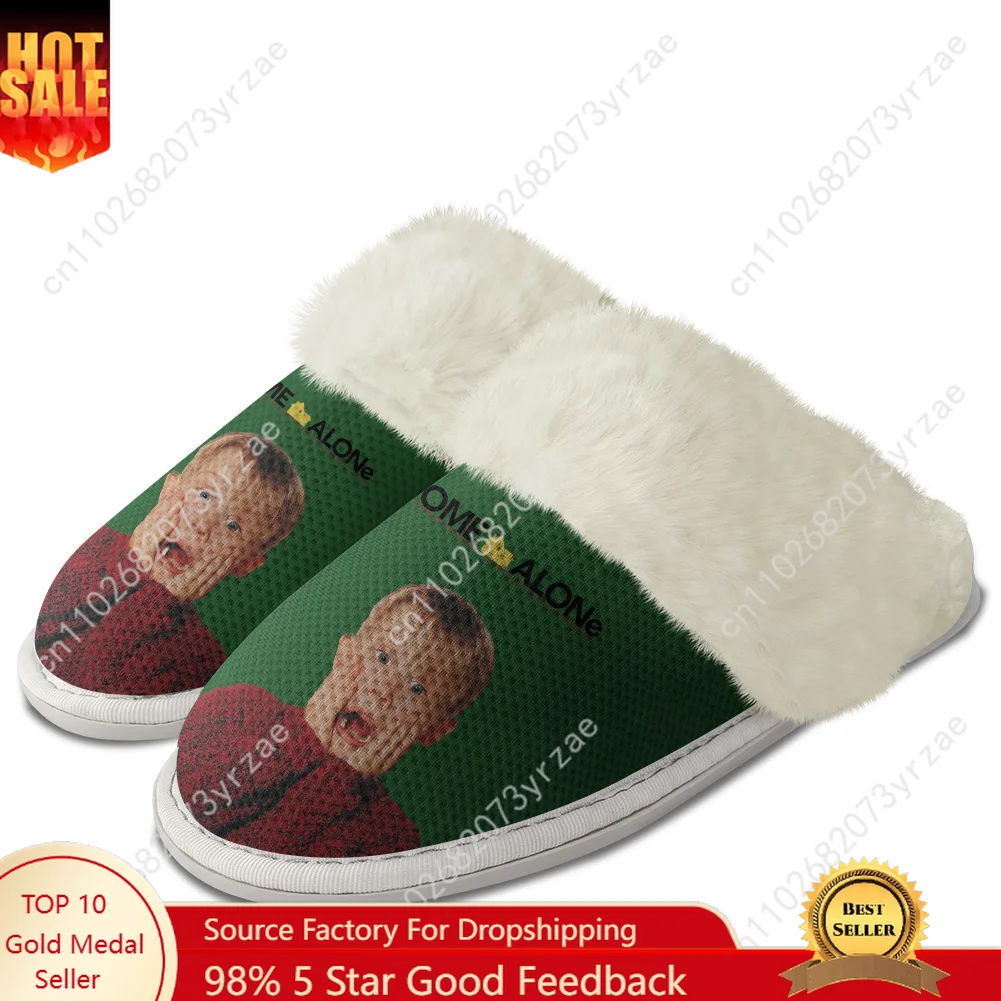 

Home Alone Plush Edge Warm Shoe Mens Womens Home Casual Slipper Bedroom Fashion Thermal Cotton Lightweight Customized Slippers