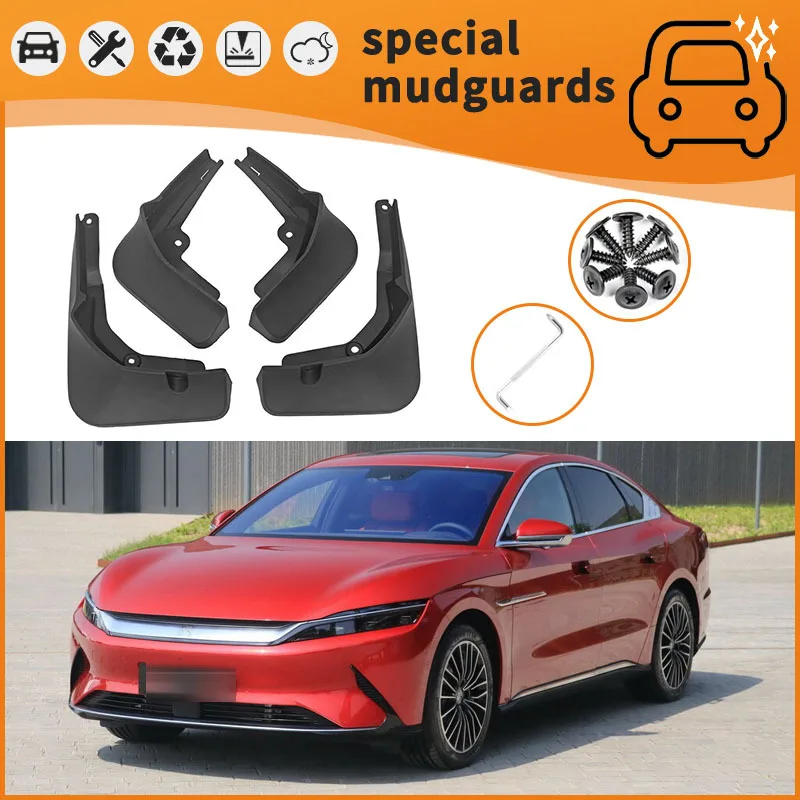 

For 20-24 BYD Han DM EV models Mudguards Fender Mudflaps Front Rear Flares Splash Guards Cover Car Accessorie