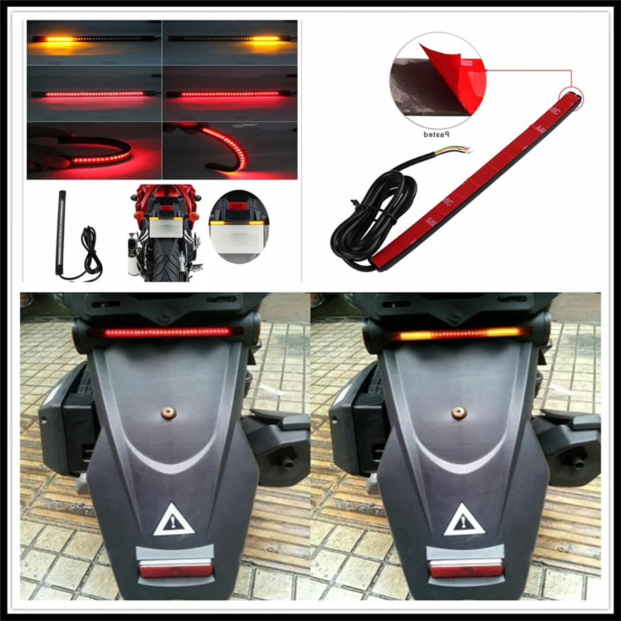 Motorcycle LED Tail lamp Plate Light Brake Stop Turn Signal Strip for YAMAHA 1300 RACER 400R FZ6R YBR 125 L E TTR250