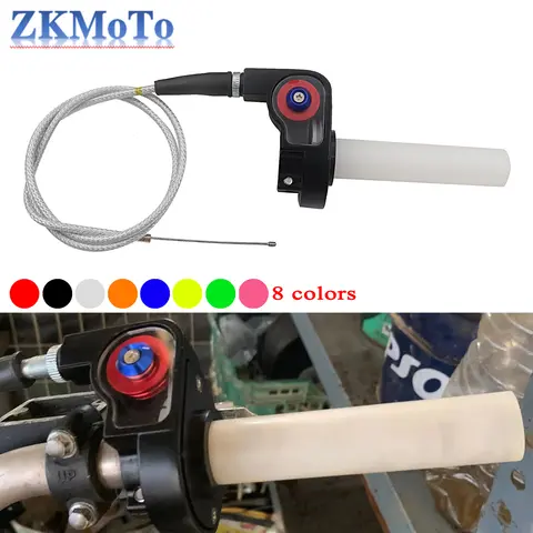 Motorcycle visual 1/4 Quick Turn Throttle Grips Settle & twist gas throttle handle+980MM Throttle Cable Dirt Pit Bike Motocross