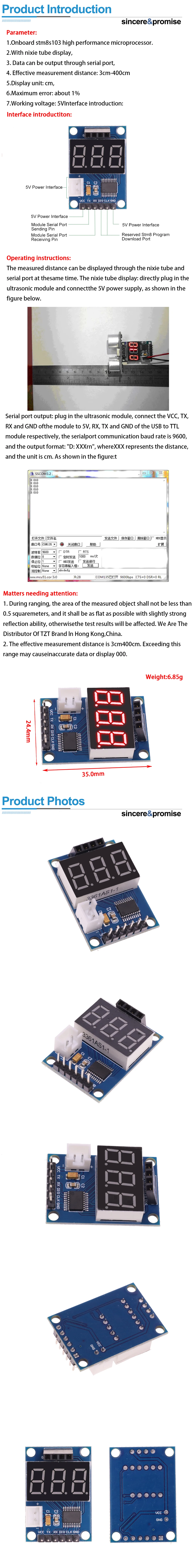 DC 3,3 V-5 V IO Ultraschall Modul Entfernung Messwandler Sensor Für Arduino DIY Kit Welle Detektor Bereich modul HC-SR04 – Detail 2