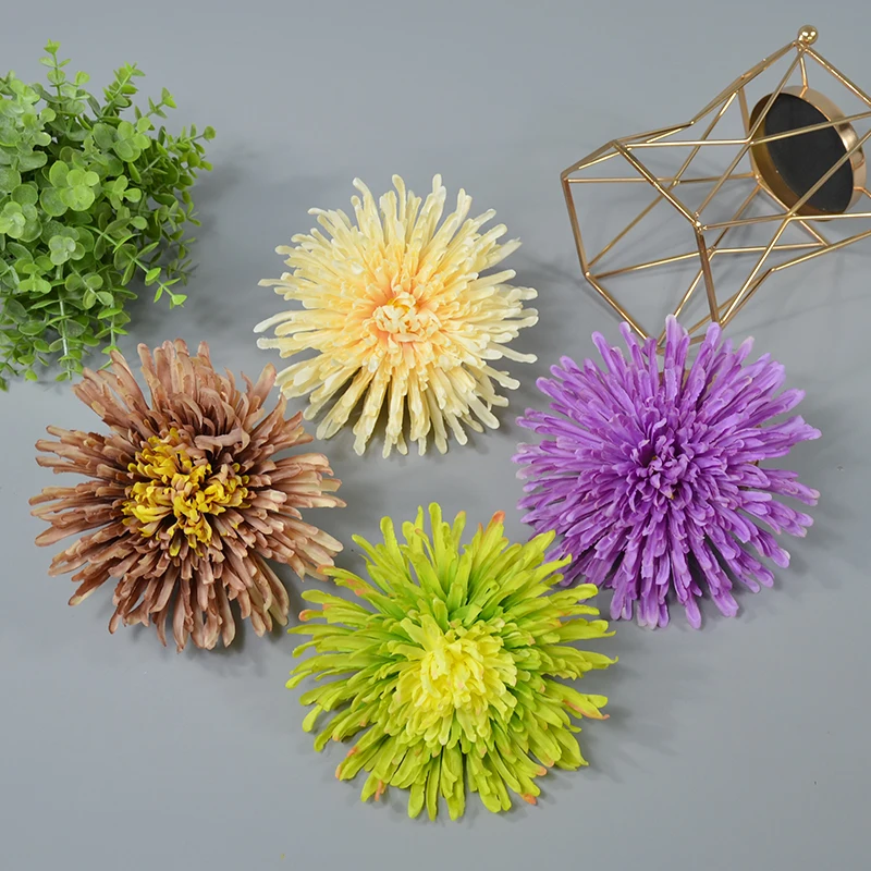 

12Pcs 12Color 18CM Artificial Silk Chrysanthemum Flower Heads For Wedding Wall Bouquet Party Home Decoration DIY Hat Accessories