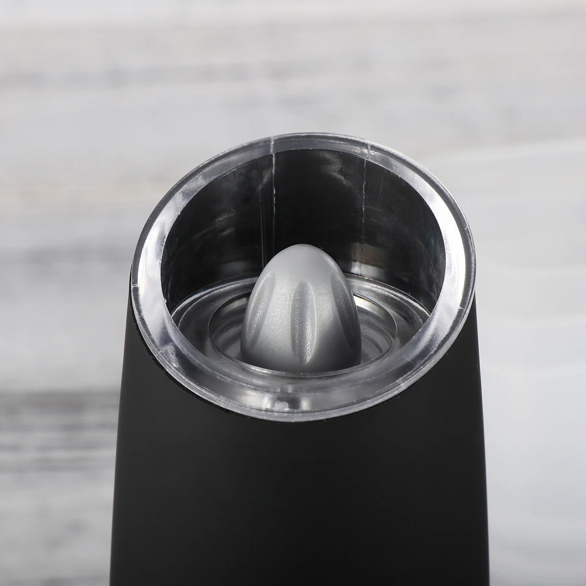 

Stainless Steel Electric Pepper Salt Grinder Thickened Plastic Clear Body Non-Slip Bottom Elegant Design Premium Spice