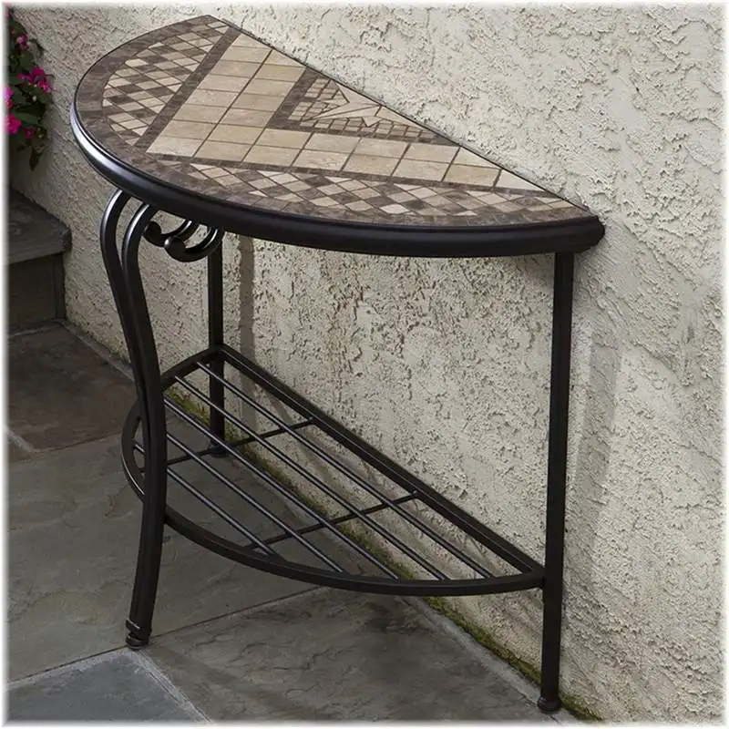 

Wrought iron semi-round table/simple coffee table sofa simple table for home storage