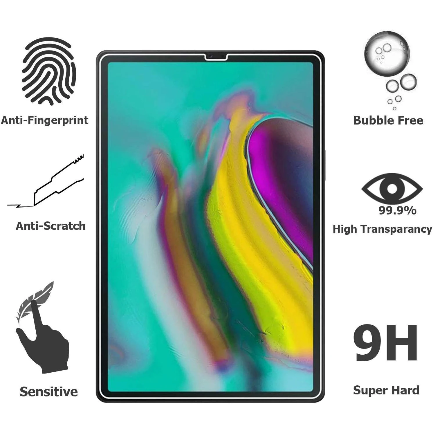 2 個 9H 強化ガラスサムスンギャラクシータブ S5e 10.5 ''2019 SM-T720 SM-T725 クリアアンチスクラッチスクリーンプロテクタータブレットフィルム