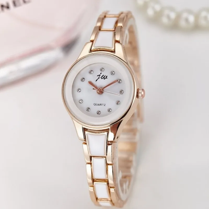 

Женские часы с ремешком из имитации керамической стали, простой женский браслет, кварцевые часы