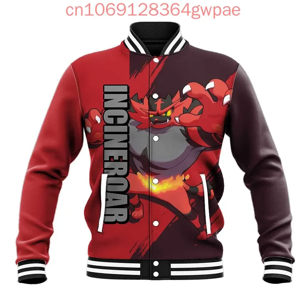 

Бейсбольная куртка Pokemon Umbreon, пальто для мужчин и женщин, Y2K, повседневная крутая бейсбольная куртка на пуговицах, топы