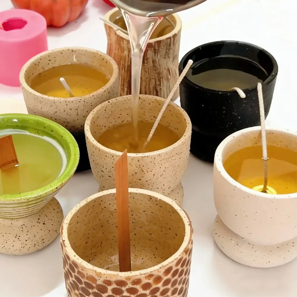2-teiliges Set: Wachsschmelztopf mit Holzgriff und Rührlöffel, Verstärkter Doppelkessel für Kerzenherstellung, Bastelwerkzeug, Heimdekoration – Detail 5