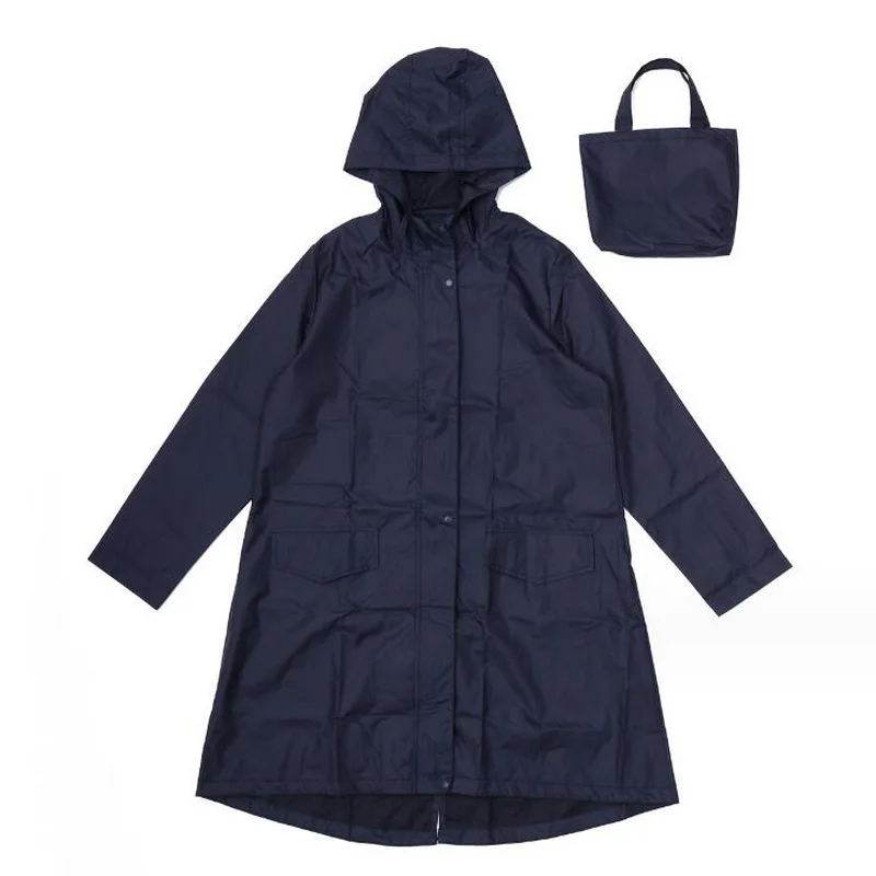 Fashion Trench Women Hooded Windbreaker Candy Color Raincoats Outdoor Waterproof Rain Jacket X-Long Poncho