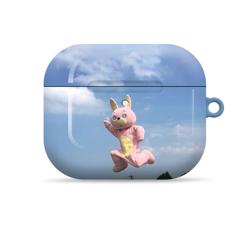 

Ins Korean Cute Cartoon Blue Sky Doll Pink Rabbit Pendant Case Cover for AirPods 1 2 3 AirPods Pro Pro 2 AirPods 4