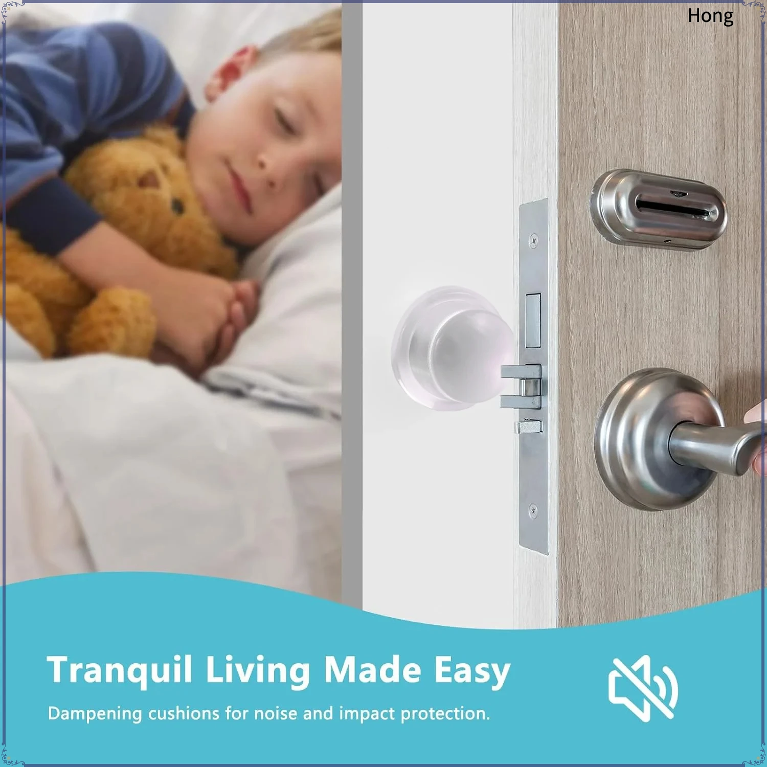 Door Stoppers for Wall, Door Knob Wall Protector,  Shock Absorbent Door Handle Stopper, Protects Every Wall Surface, Clear