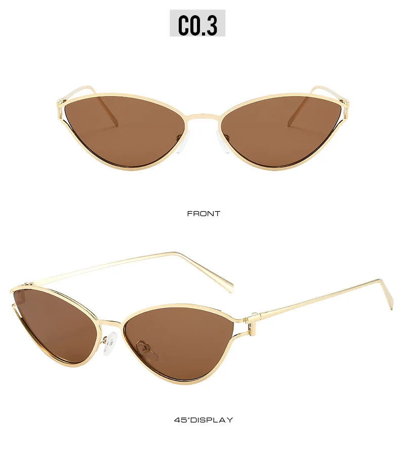 Marke Kleine Cat Eye Sonnenbrille Frauen Luxus 2042 Einzigartige Metall Rahmen Braun Sonnenbrille Trendy UV400 Brillen Shades Vintage – Detail 11