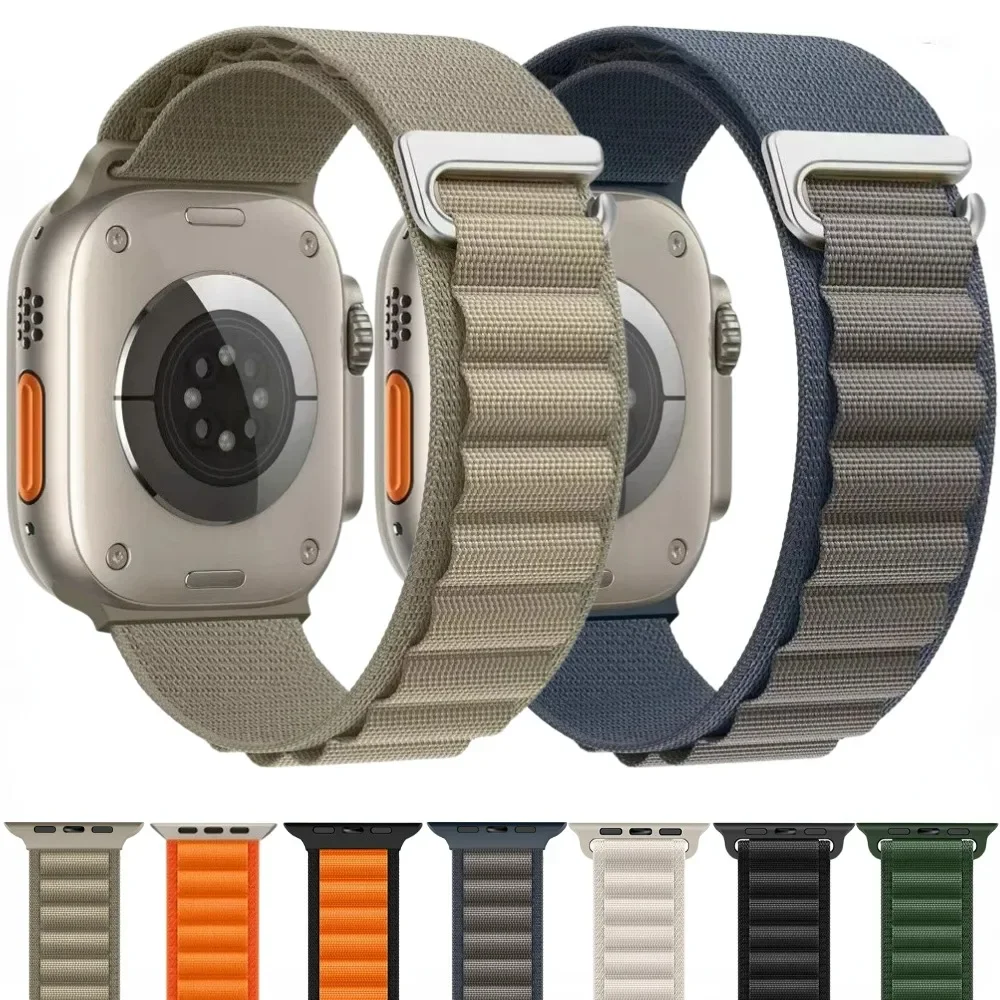 Alpine Loop Band para Apple Watch, Pulseira de Nylon para iWatch Series 6, 5, 4, SE2, Ultra, 49mm, 10, 9, 8, 7, 46mm, 42mm, 45 milímetros, 41 milímetros, 44 milímetros, 40 milímetros