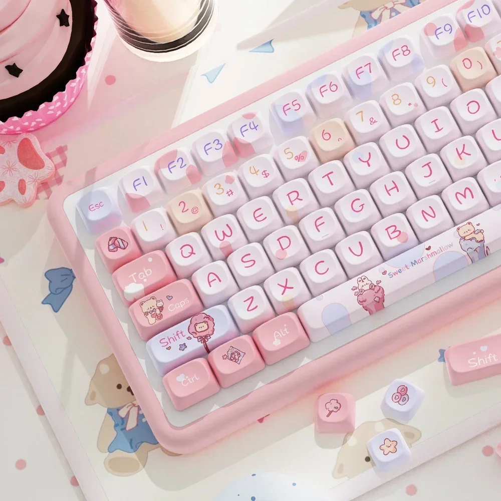 Sweet Marshmallow, Original Theme Keycap MCA Height, Cute Girl Personality Creative Keyboard Hat