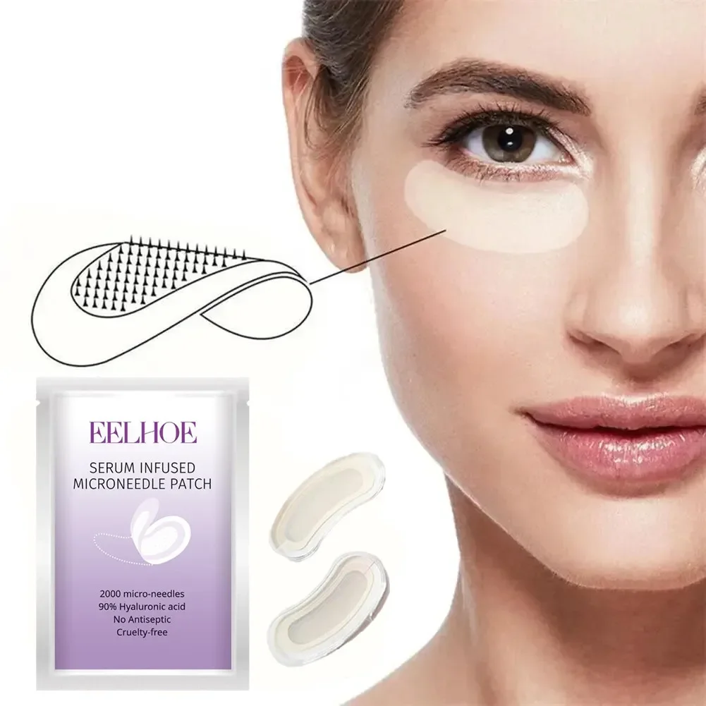 Serum Infused Microneedle Eye Patches Mask For Anti Wrinkle Aging Dark Circles Moisturizing Under Eye Gel Pads Skin Care