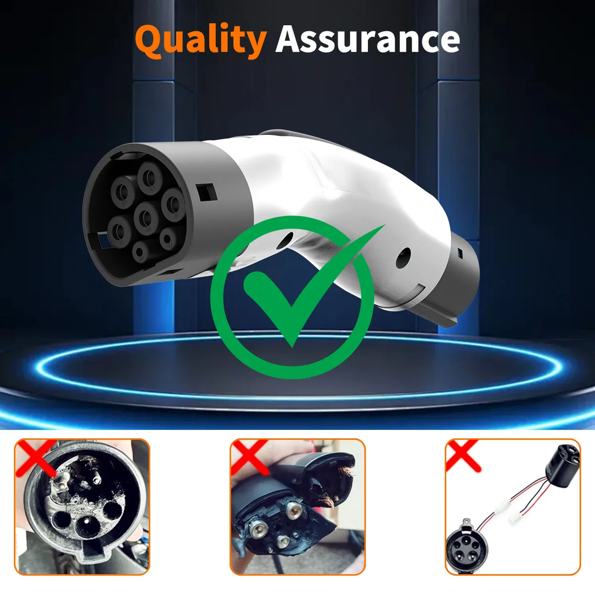 Elektrische Voertuig oplader adapter GBT naar Type1 AC 250V 32A 7KW met J1772 Oplaadaansluiting voor Tesla Ford General Motors