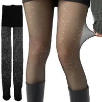 Sexy Y2K Shiny Stockings Tights Korean Rhinestone Mesh Fishnet Pantyhose Women Pantyhose Female Hosidery Diamond Nylon Lingerie