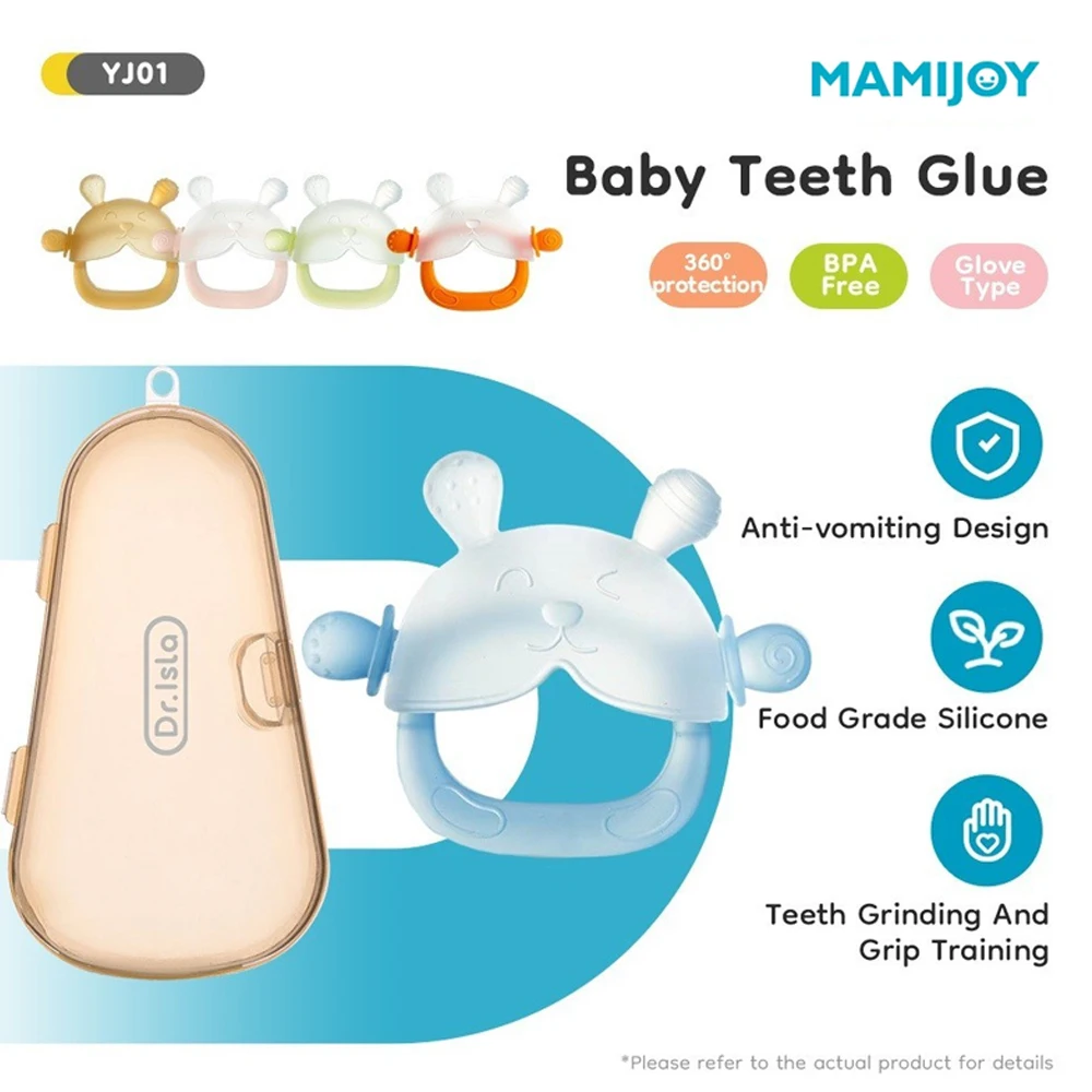 MAMIJOY 1PCS Baby Teether Ring Anti-Falling Chewing Silicone Training Baby Products BPA FREE For 2 Months Old Babies Newborn YJ0