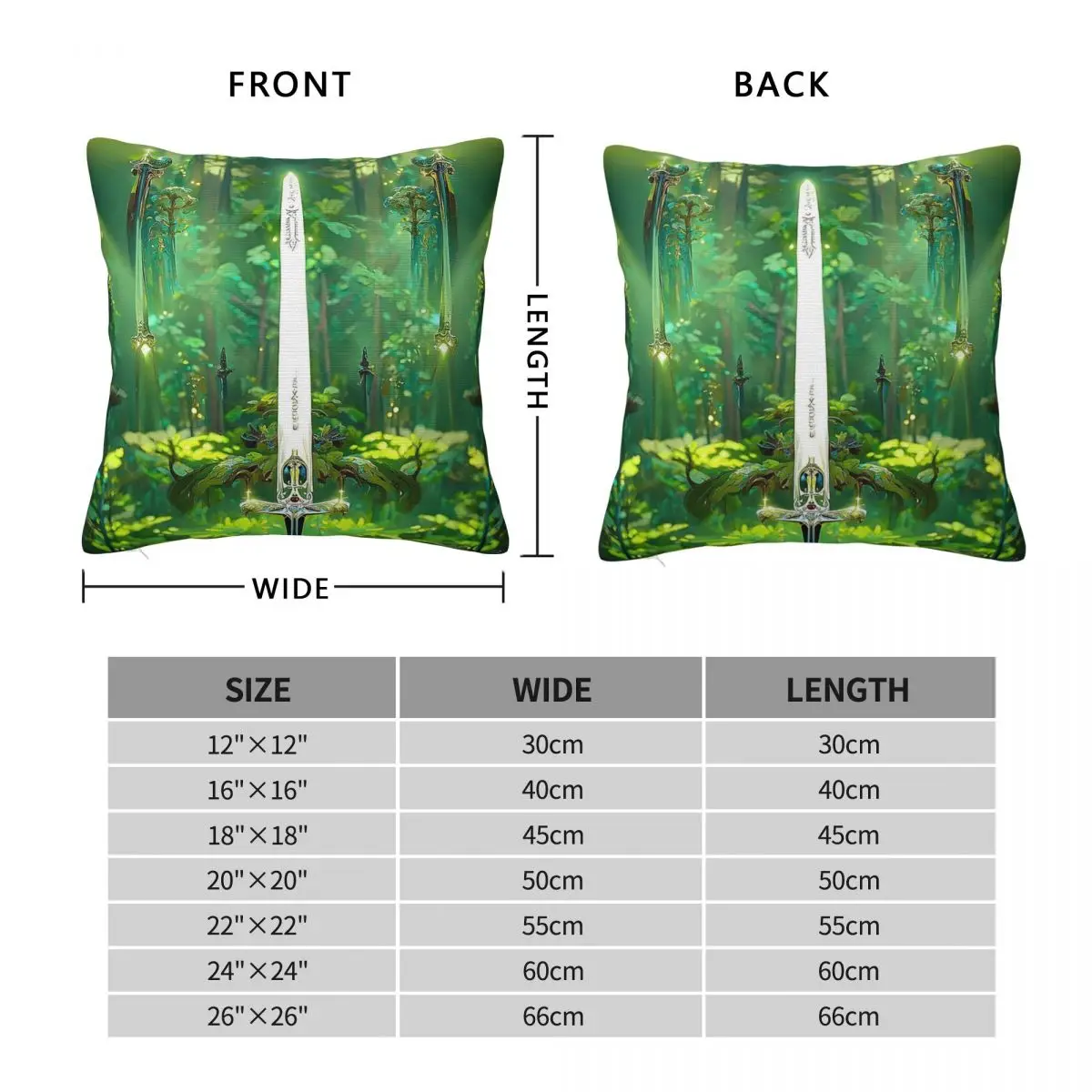 Excalibur Of Light Square Pillowcase Polyester Linen Velvet Printed Zip Decor Throw Pillow Case Car Cushion Cover