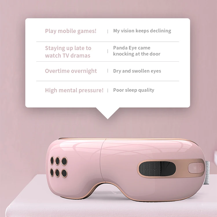 مكتبة ذكية محمولة قابلة للطي ضغط الهواء الساخن البارد مدلك العين لتخفيف الصداع النصفي استعادة تعب العين مع الموسيقى هادئة