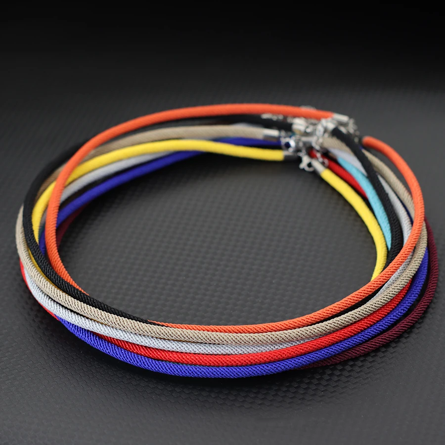 Gargantilla de estilo Simple para hombre, Collar de cuerda de Milán de grado A de 4mm, accesorios informales para el cuello, joyería para montar al aire libre, 10 colores