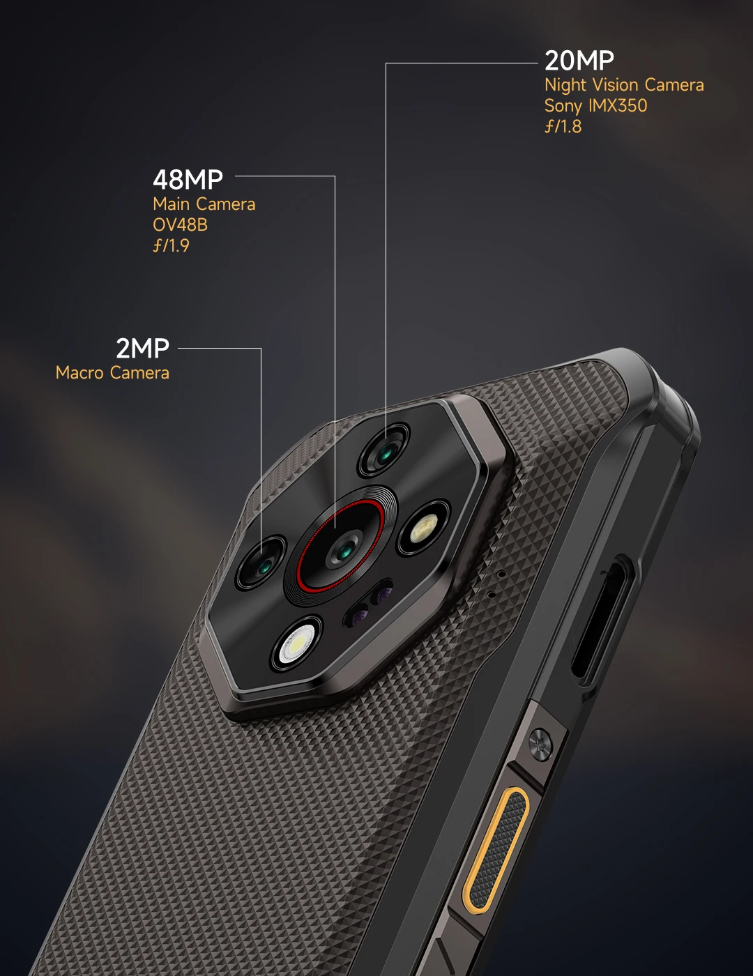 Ulefone Armor X16 4G Rugged Phone Smartphone Android 15 Up to 12GB+128GB 10360mAh Glare Flashlight 48MP Main Camera