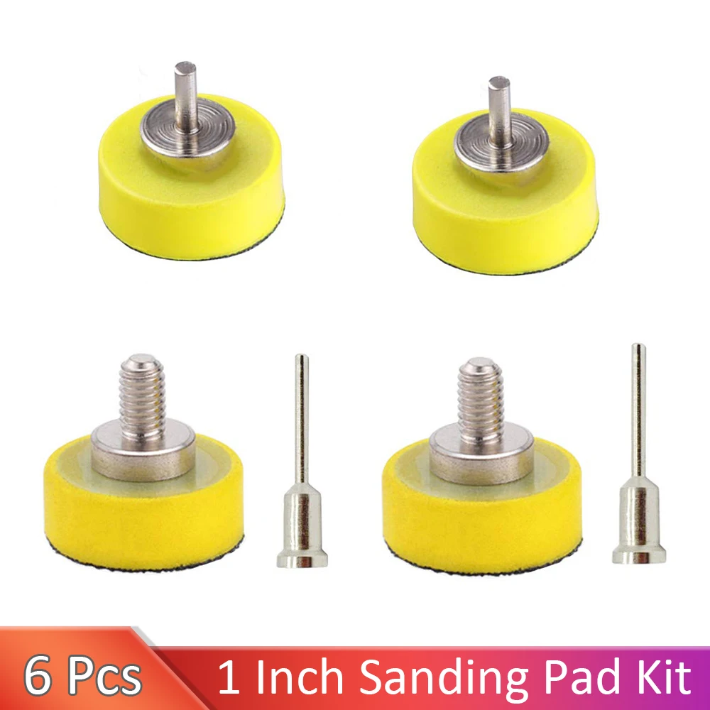 

VIBRATITE 6 PCS 1 inch Sanding Pads Kit with Shank Drill of 2.35mmX10mm, 3mmX10mm, 3mmX30mm, 6mmX30mm Hook And Loop Sanding Pad