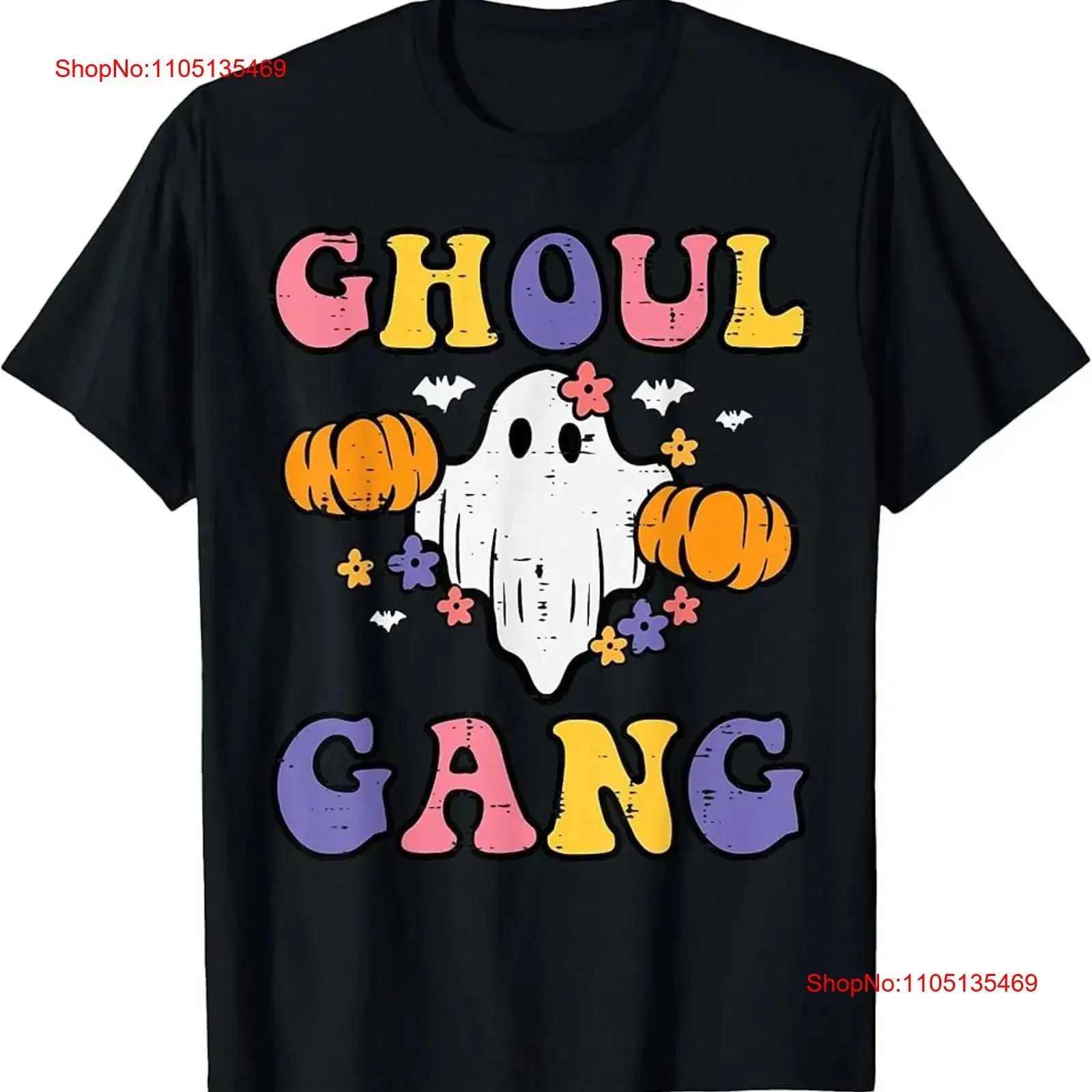 

Halloween Ghoul Gang Ghost Costume Crew Women T Shirt vintage Washed Comfortable Stylish graphic streetwear Breathable homme