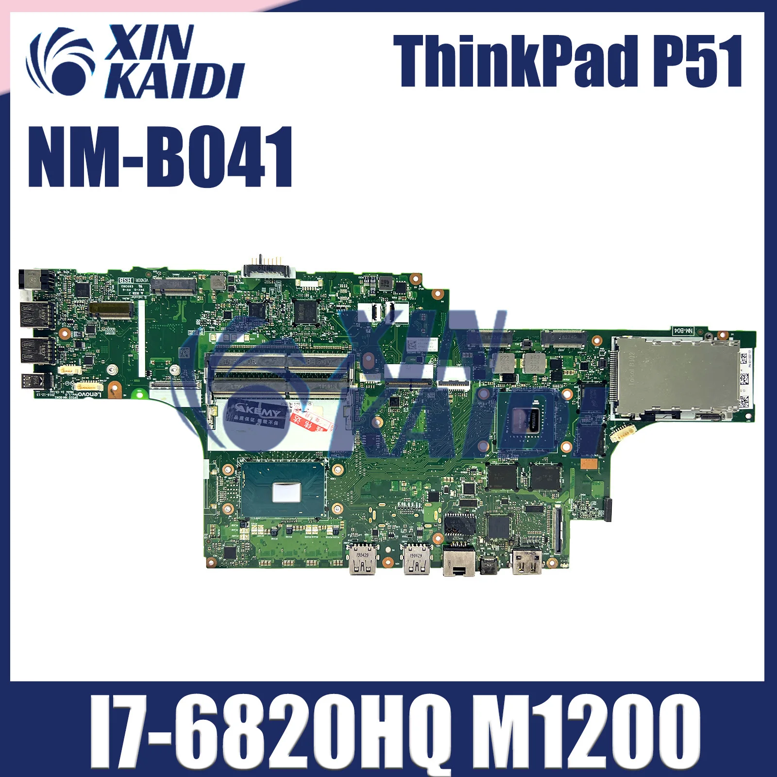 

NM-B041 Mainboard For Lenovo Thinkpad P51 Laptop Motherboard With CPU I7-6820HQ GPU M1200 V4G DDR4 100% test