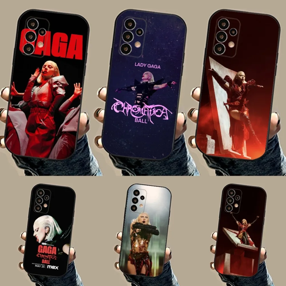 Singer L-Lady Gaga Phone Case For Samsung S24,23,23,22,30,21,10,9,Note20 Ultra,Lite,Ultra,5G,Plus,FE,Black Soft Case