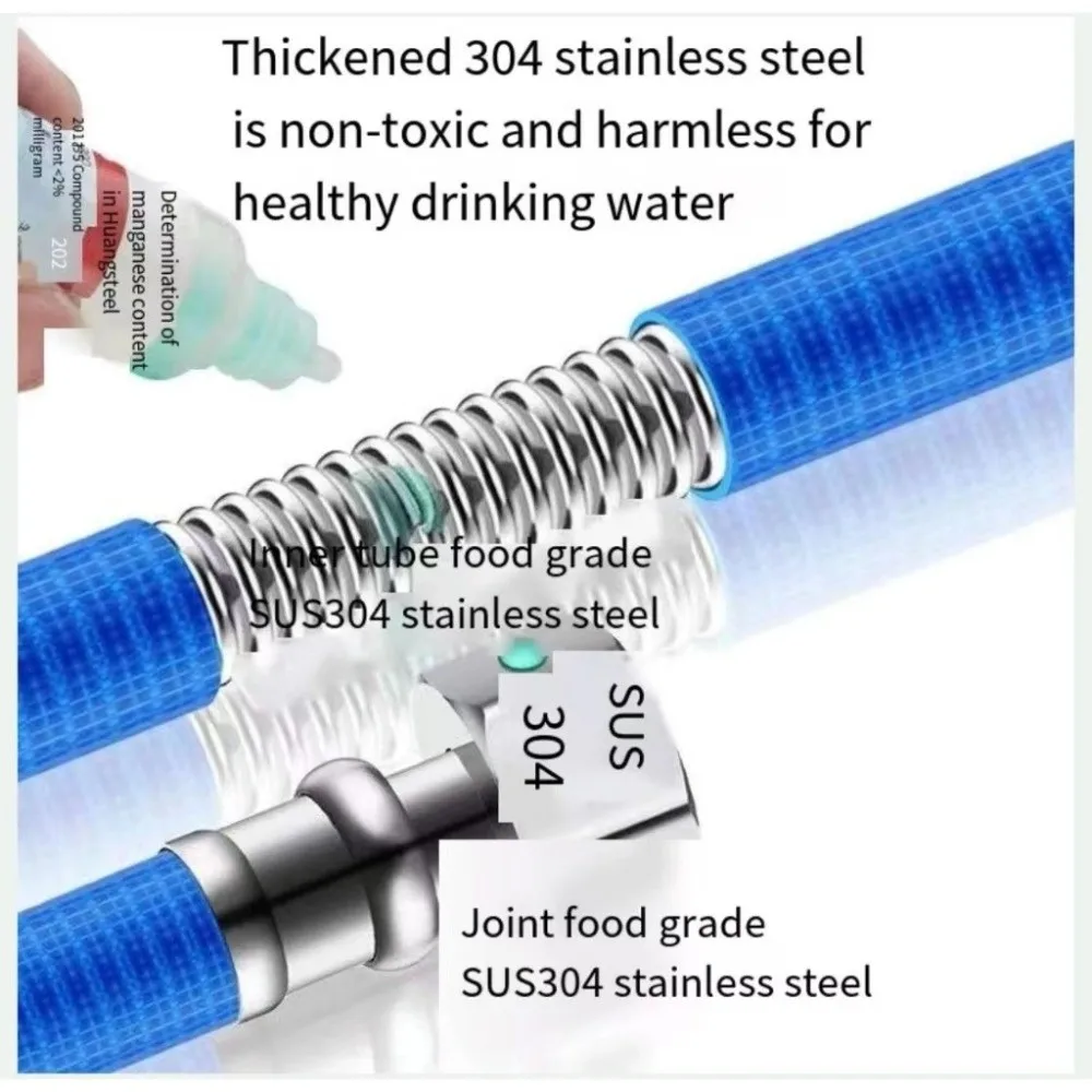 

Синий гибкий шланг 1/2 дюйма, взрывозащищенный впускной шланг для водонагревателя высокого давления, плетеный из ПВХ, 60/80 см, бытовая водопроводная трубка для кухни