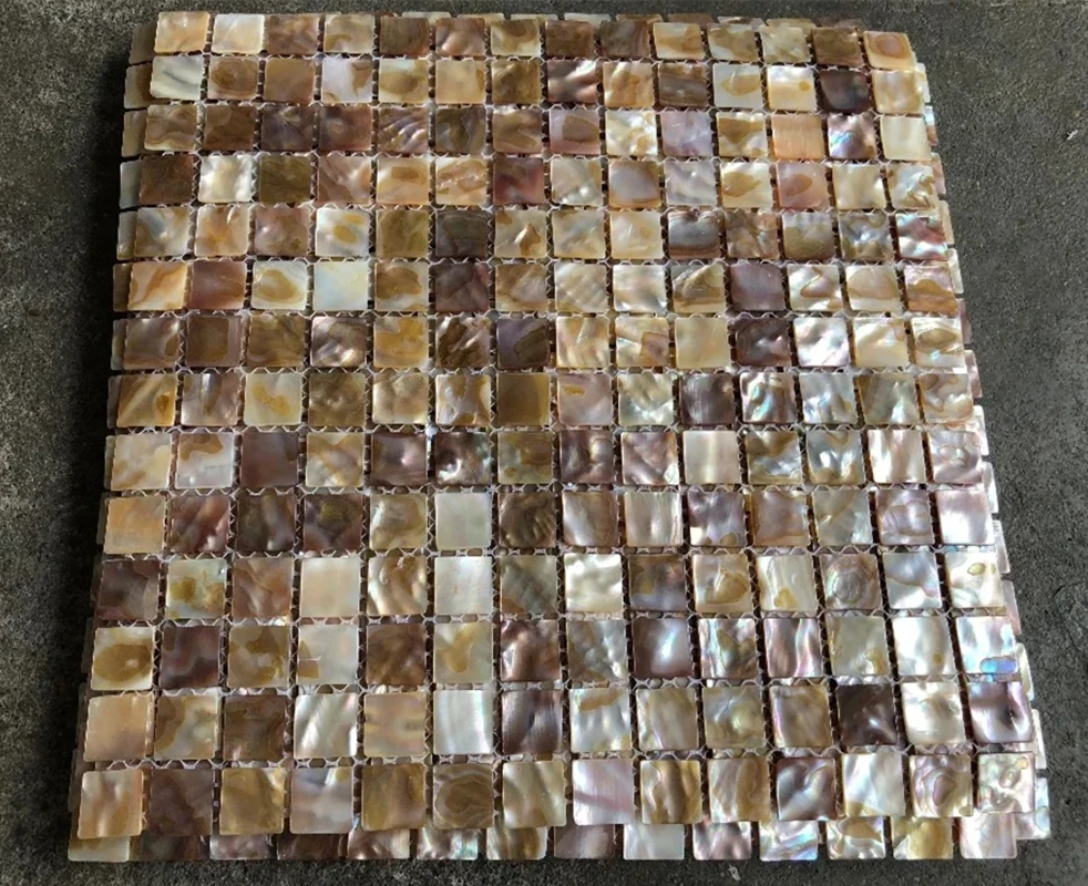 

11PCS Natural Colorful Mother of Pearl Shell Mosaic tiles, Kitchen Backsplash Bathroom Background Shower Decorative Floor Tile