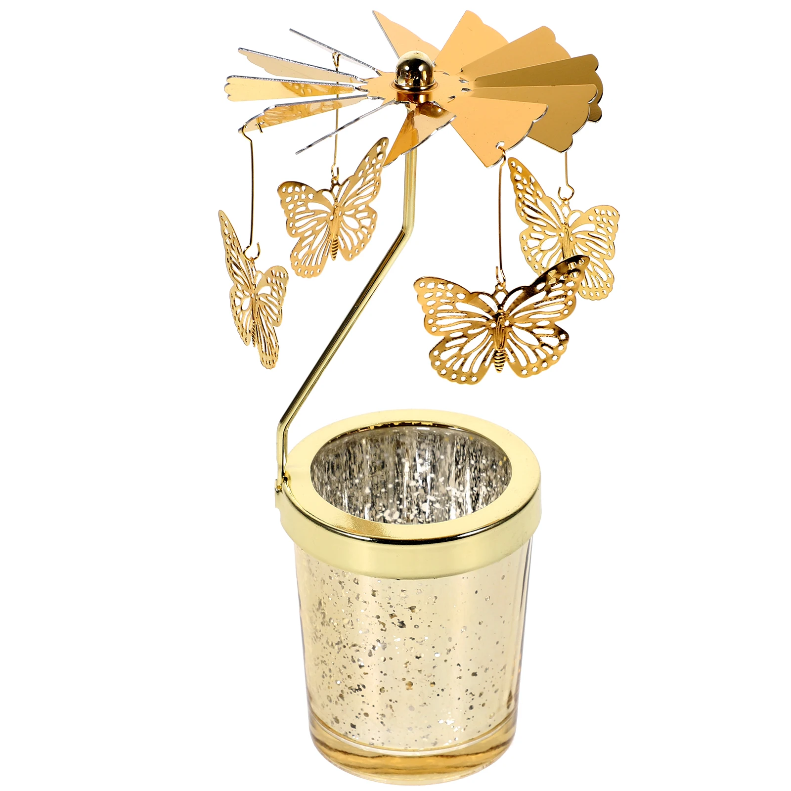 

Rotating Candlestick Holder Gold Tealight Wedding Stand Desk Centerpiece Home Accessories Lighting