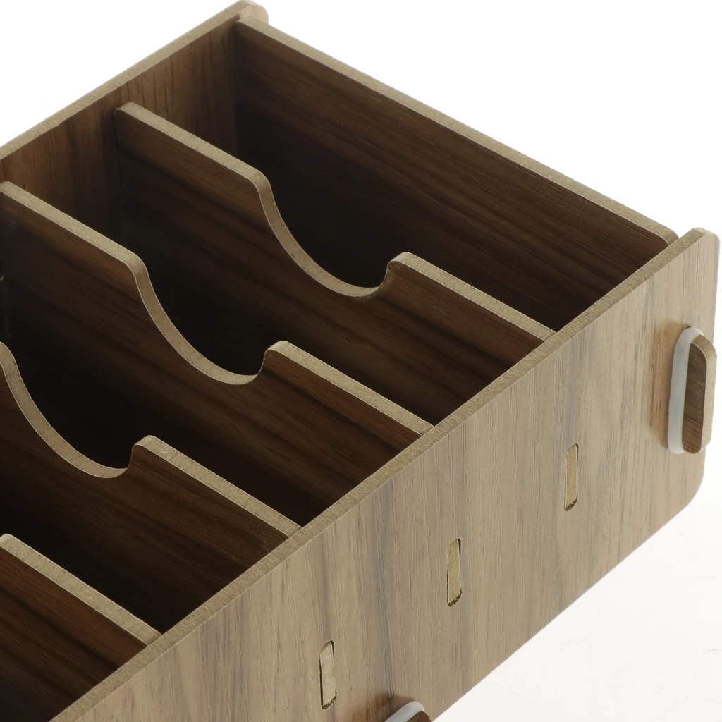 Simple Wooden Desktop Card Organizer Multi-divider Card Case for Office Desk Storage Solution