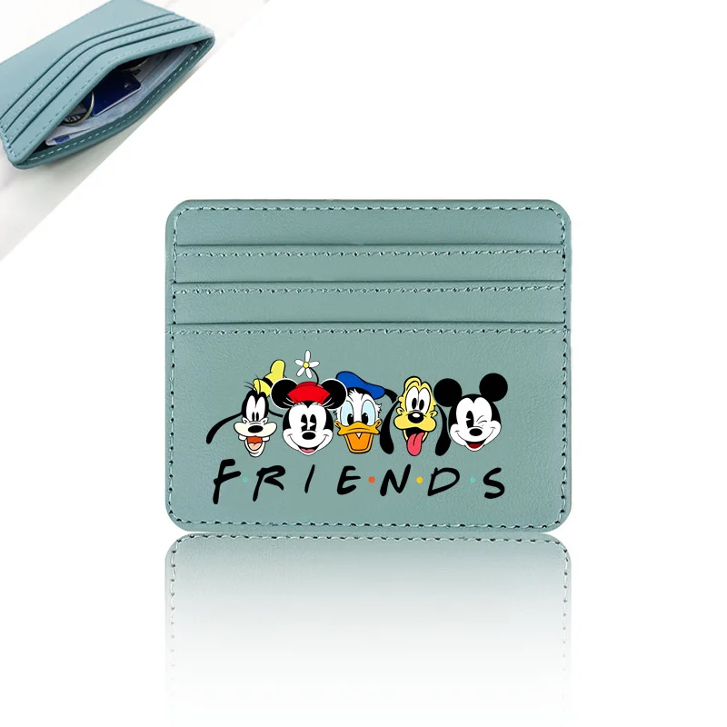 2024 Disney Mickey Minnie Mouse Pu Leather Mini Wallet Bank Credit Card Holder Causal Small ID Case for Women Purse Card Holders