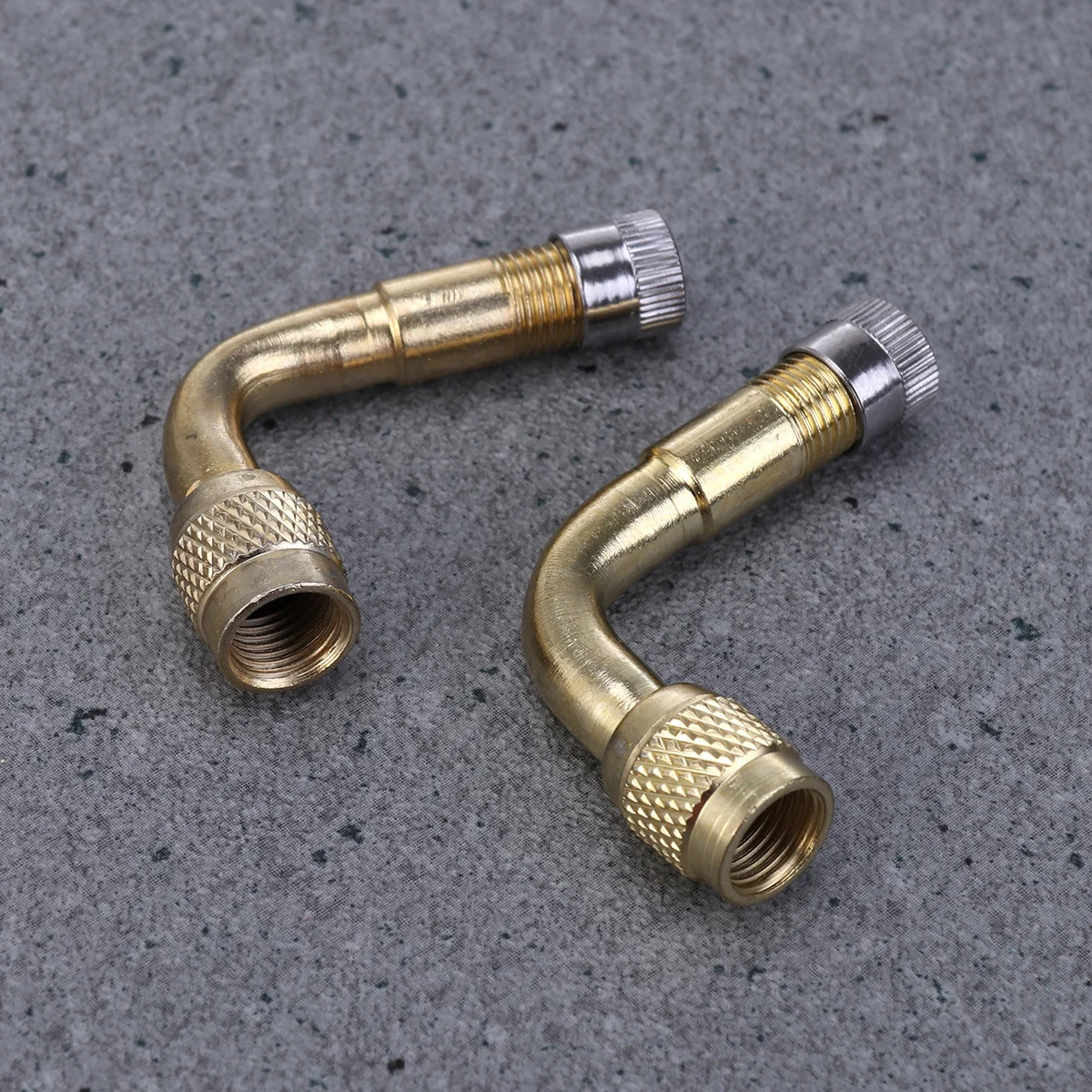

2Pcs 90 Degree Brass Air Tyre Valve Extension Adapter Useful Convenient for Checking Inflating Tires Valve