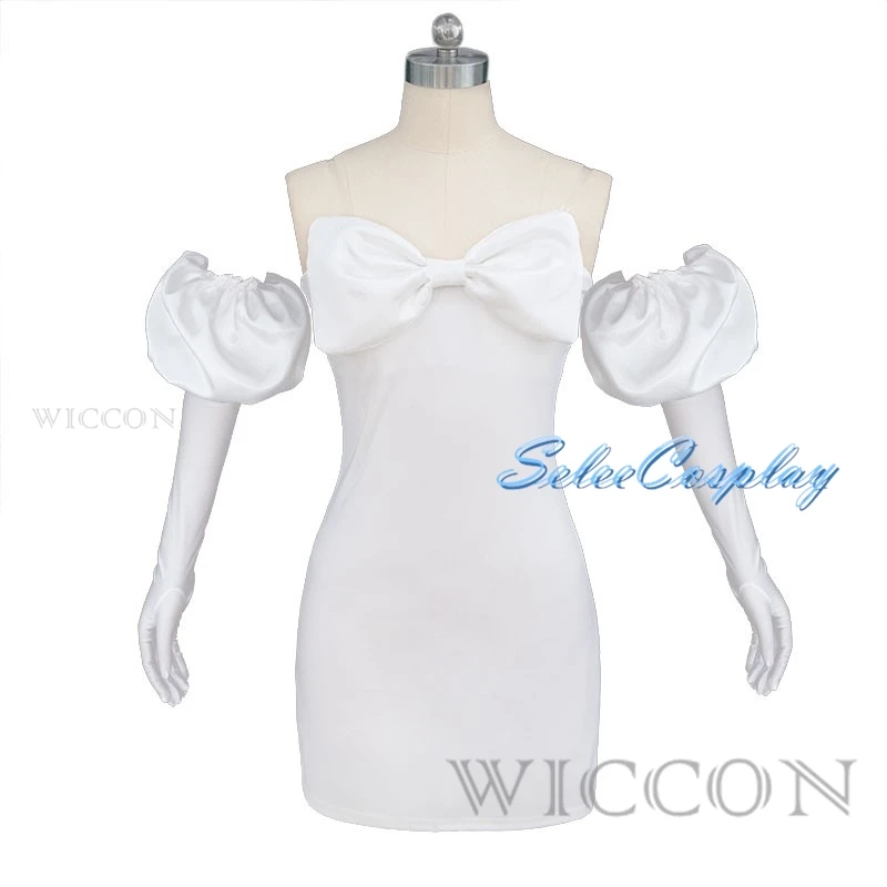 Anime Alien Stage Sua Cosplay Costume Women Cute White Dress Headwear Fancy Party Clothing Halloween Carnival Uniforms