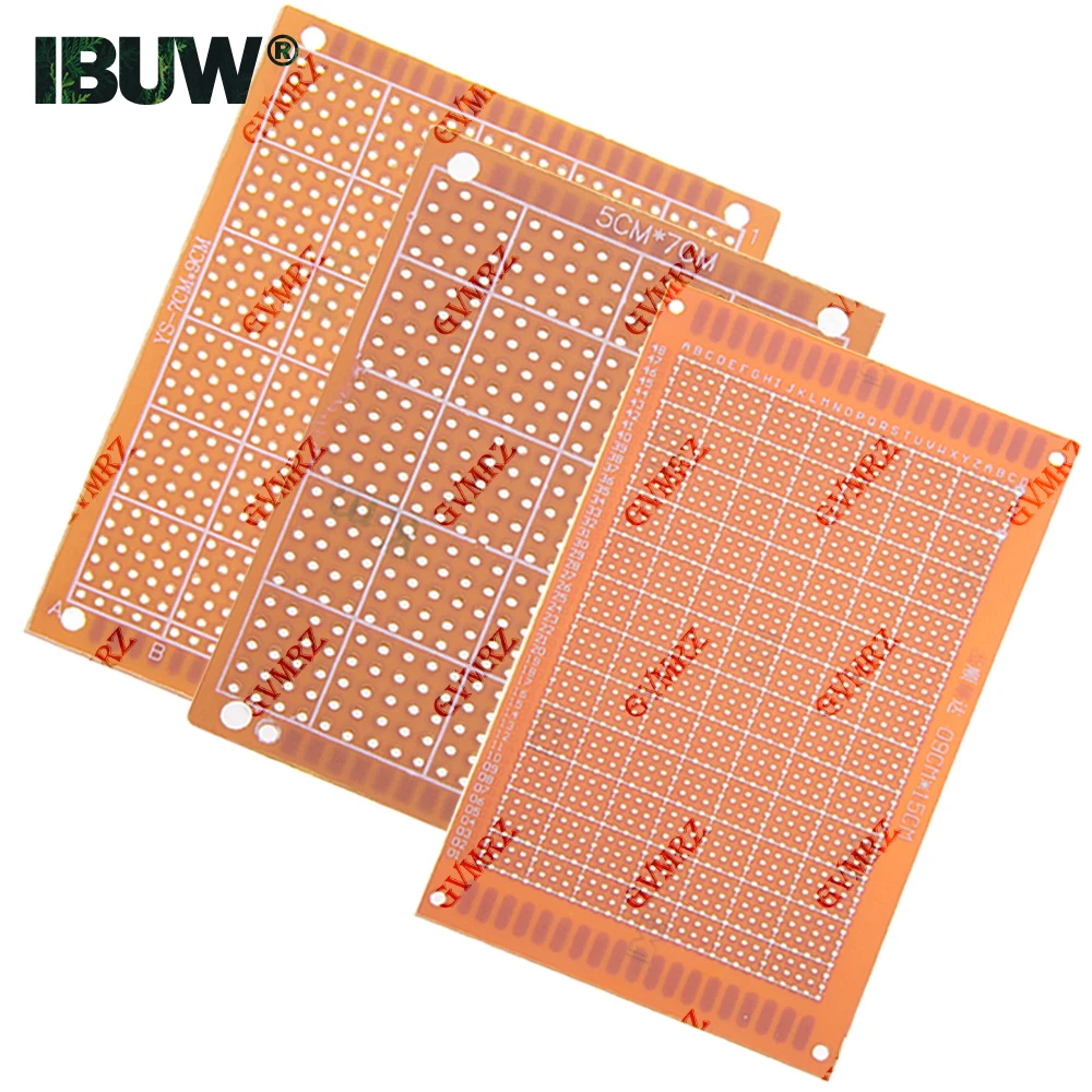 Image 7: Carte de prototype PCB phénolique universelle à trous traversants pour projets électroniques DIY