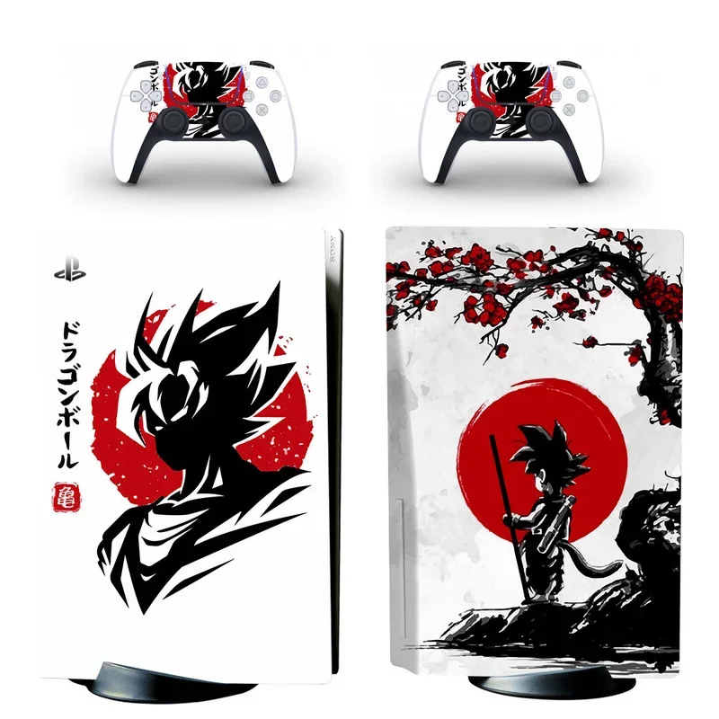 New Anime Dragon Ball Goku PS5 Sticker Kakarotto PS5 Disk Skin Sticker Cool Decal Cover for PlayStation 5 Console 2 Controllers