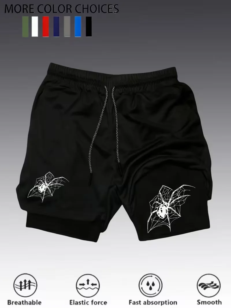 Shorts de sport à la mode pour hommes, pantalons de fitness multifonctionnels 2 en 1 à séchage rapide, adaptés à la mode décontractée, à la salle de sport en plein air et à l'été