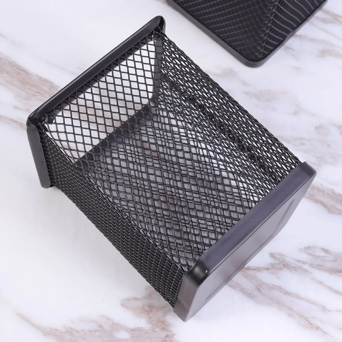 3Pcs Iron Net Pen Holder Hollow Metal Container Square Design for Office School Home Desk Organizer Gift Pen Holder