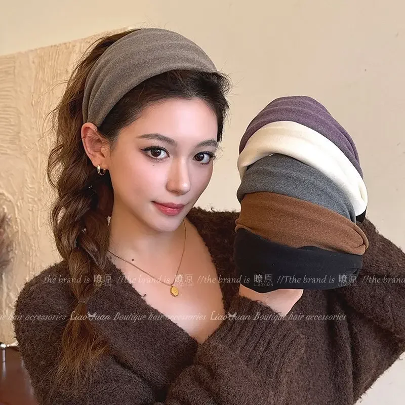 

New Style Wide-brimmed Retro Knitted Headband, Hair Clip, Face Wash Headband, Hair Accessory, Thickened