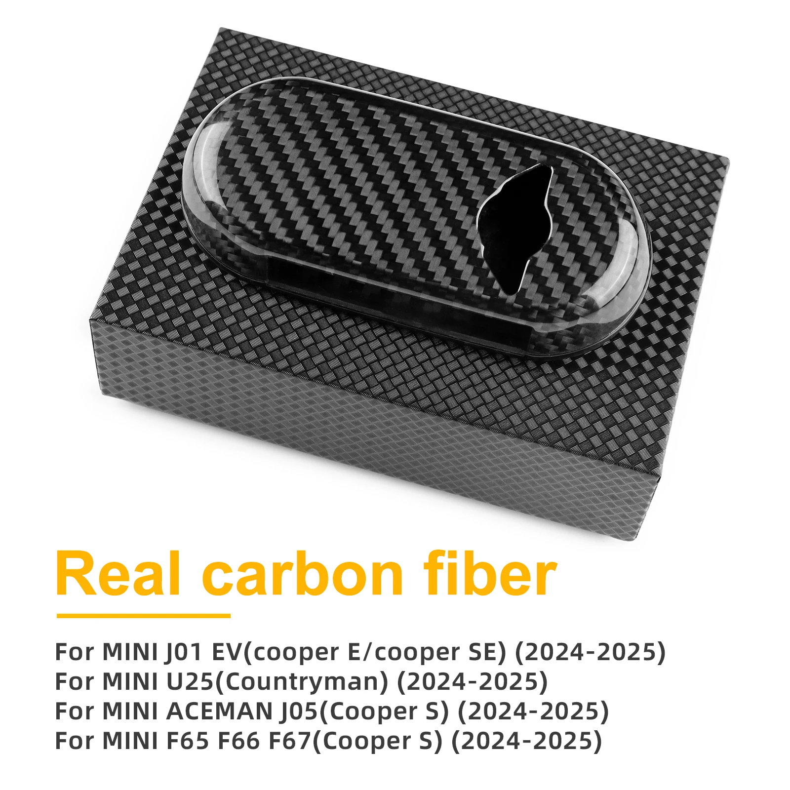 

Car Remote Key Case Cover Shell for MINI Cooper Countryman U25 J01 J05 F65 F66 2024 2025 Real Hard Carbon Fiber Key Protection