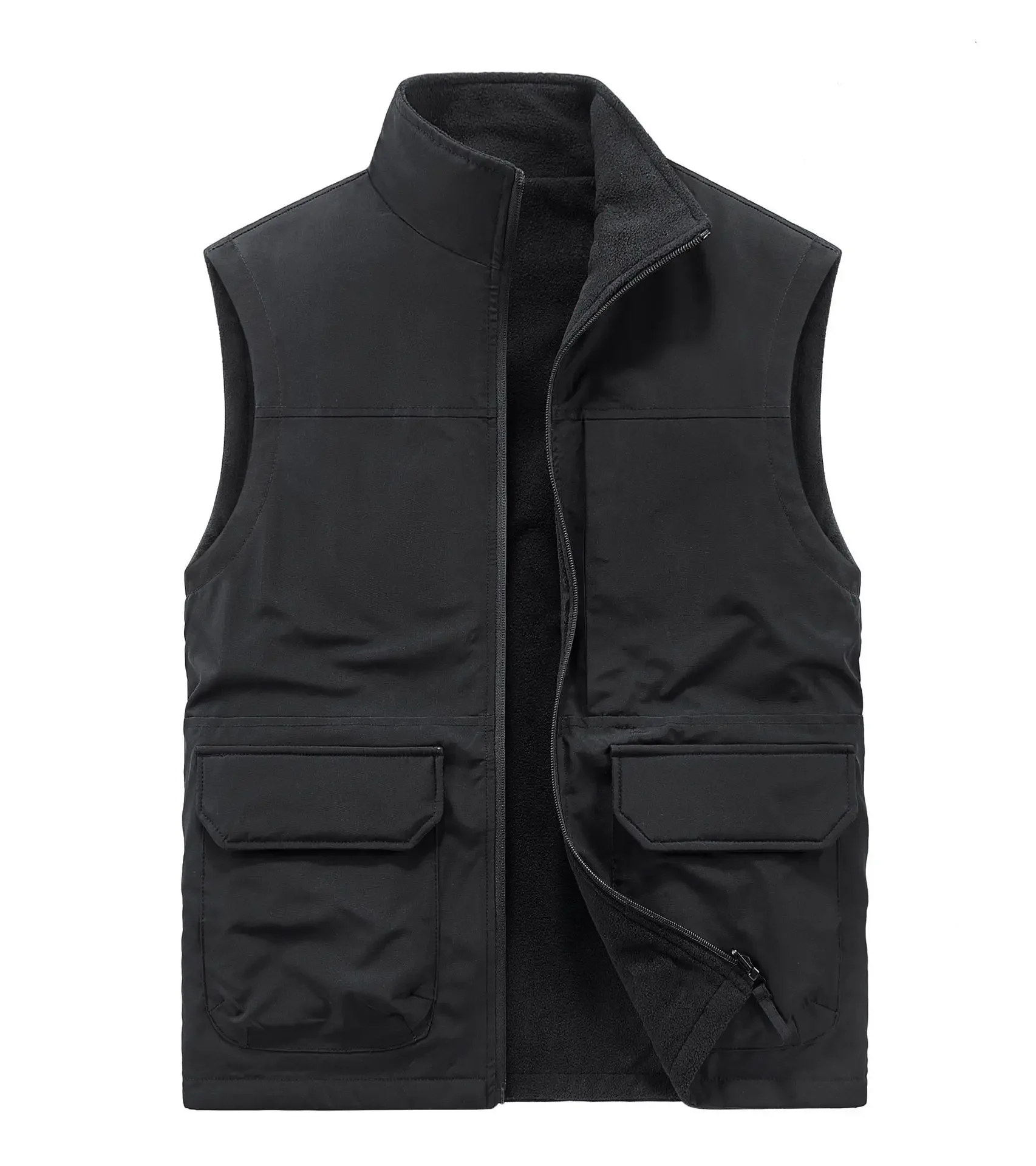 New  Men's Outdoor And Autumn-Winter Cold-Proof, Comfortable Aand Pure-Color Casual Jacke   Thick And warm Fleece Jacket,